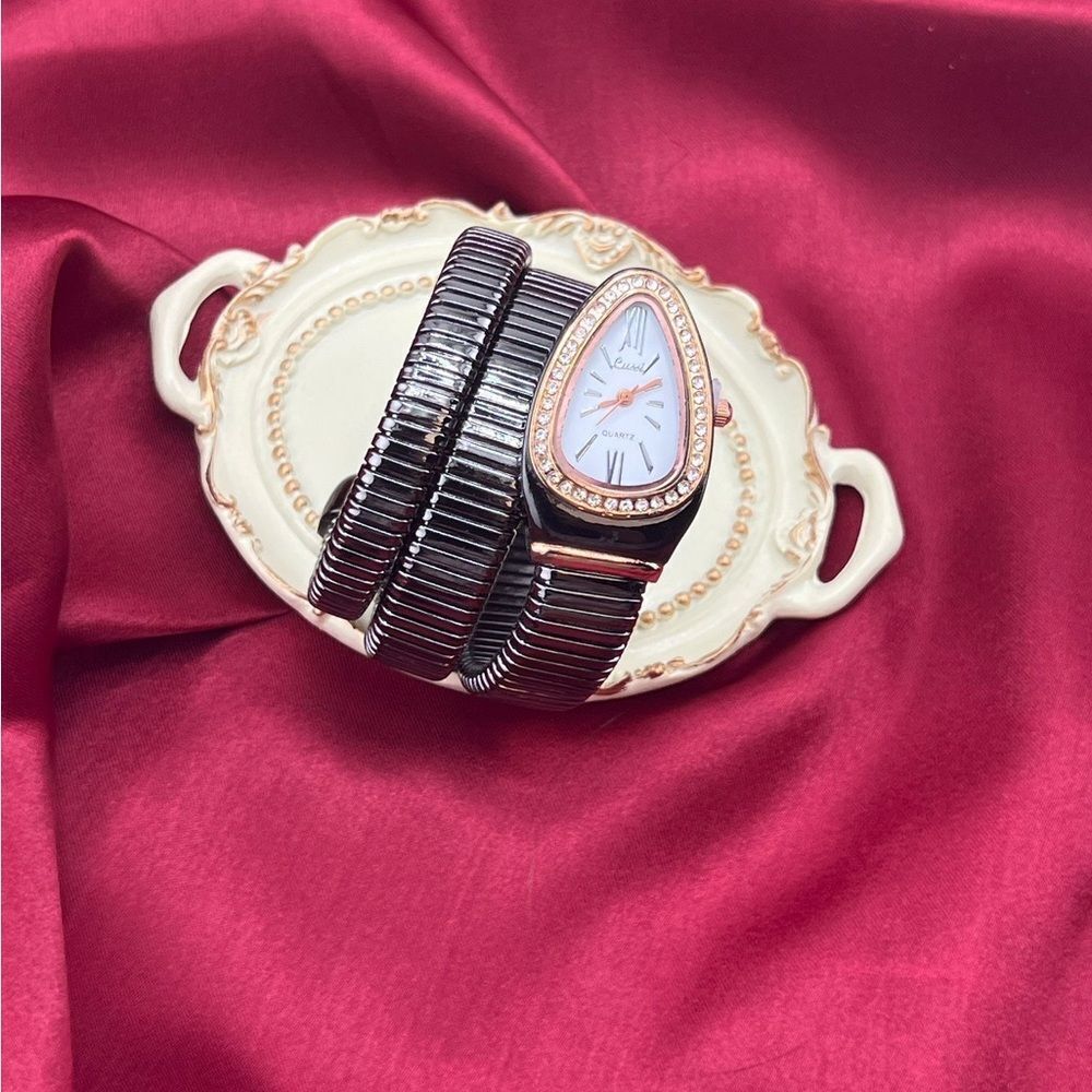 Black and Rose Gold Serpentine Watch - Picture 1 of 10